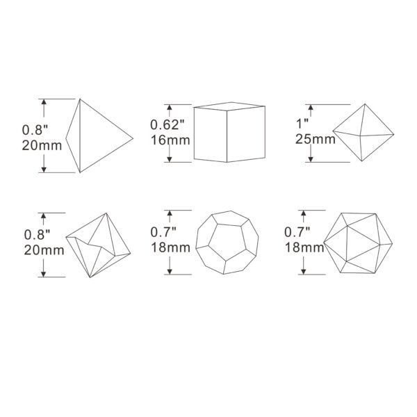 7pcs Crystal Style Polyhedral Dice Set, ABS Material, Role-Playing RPG Table Game Dice with Storage Box for DND and Other Role Play Games - Image 2