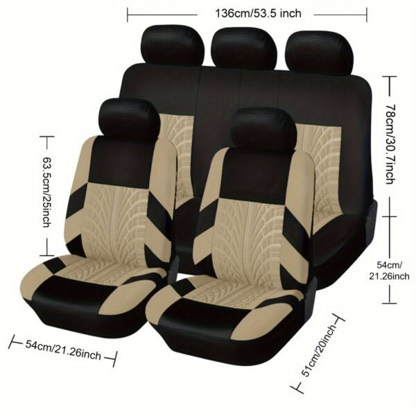 5 Seats Car Seat Covers, Breathable Polyester Split Automotive Front Rear Seat Cushion Covers, Vehicle Seat Protectors Universal For Cars, Trucks, SUV - Image 15
