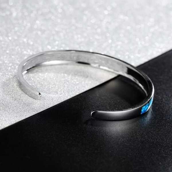 One Unique Vintage-Inspired Classic Blue Cuff Bangle - Timeless Elegant Design, Trendy Accessory, New Arrival 2023, Perfect for Any Occasion - Image 5