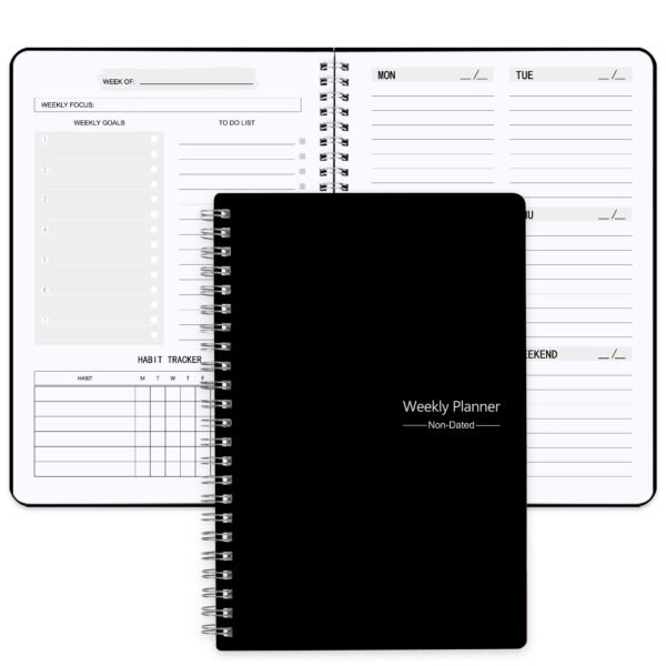 1pc Trees Spiral Undated A5 Daily Weekly Notebook Planner Agenda, Stationery Office School Supplies, Record Daily Plans To Achieve Future Goals, 8.3*5.5 Inches, 52 Sheets - Image 9