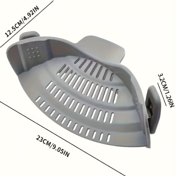 1pc Universal Silicone Strainer - Snap-On, Adjustable Fit for Various Cookware - Hassle-Free Draining for Pasta, Veggies & More - Image 6